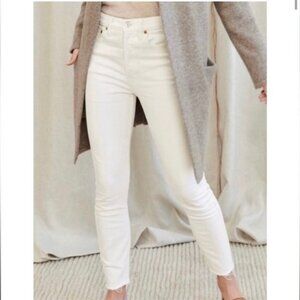 RE/DONE 90’s Originals High Waist Ankle Crop Jeans Vintage White Size 27